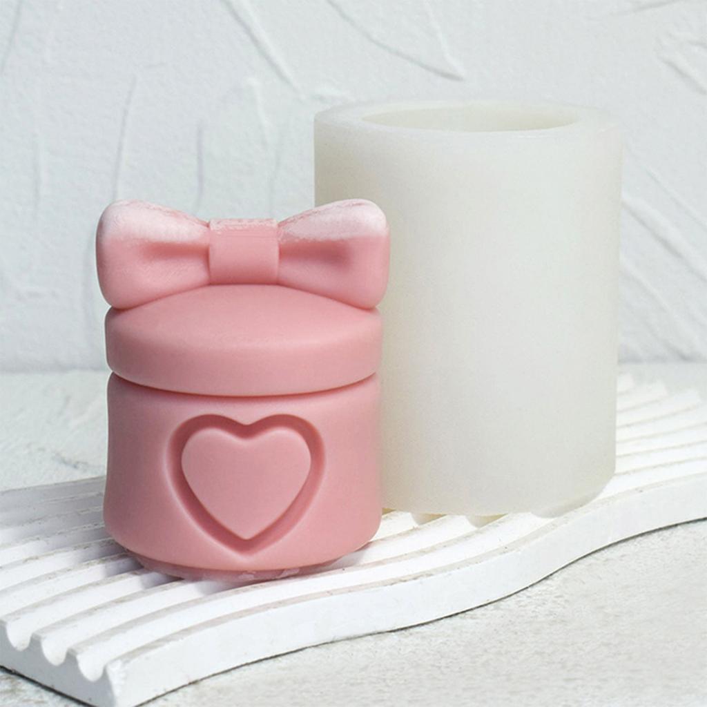Silikon Stearinlysformer DIY Gaveeske Former Hjerteboksformet Slitesterkt Silikonmateriale Leireformer til Valentinsdagen
