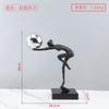 Modern Abstract Cast Iron Gymnast Figurine Ornament Living Room TV Cabinet Decorative Abstract Black Metal Human Sculpture Decor