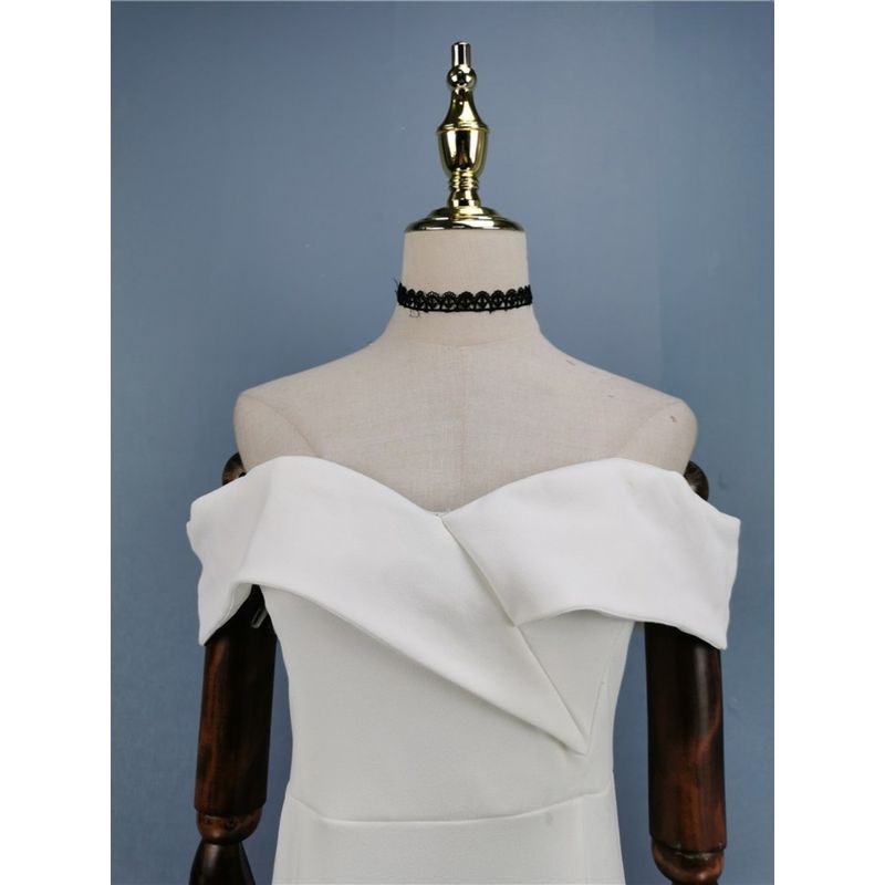 Law of Foreign Trade Gao Ye off-Shoulder Slit Long Dress