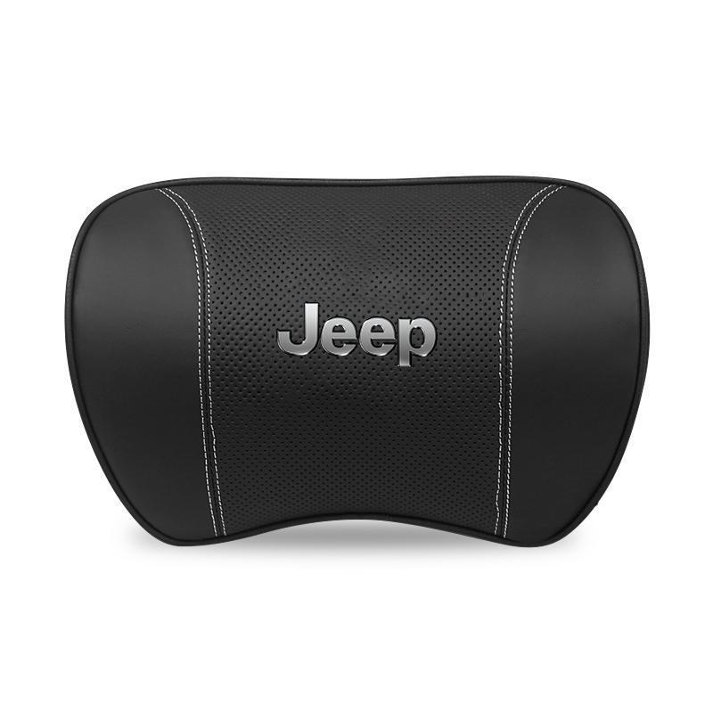 Car Neck Pillow Protective Lumbar Support Leather Headrest For Jeep Grand Cherokee Wrangler Gladiator Compass Renegade Wagoneer
