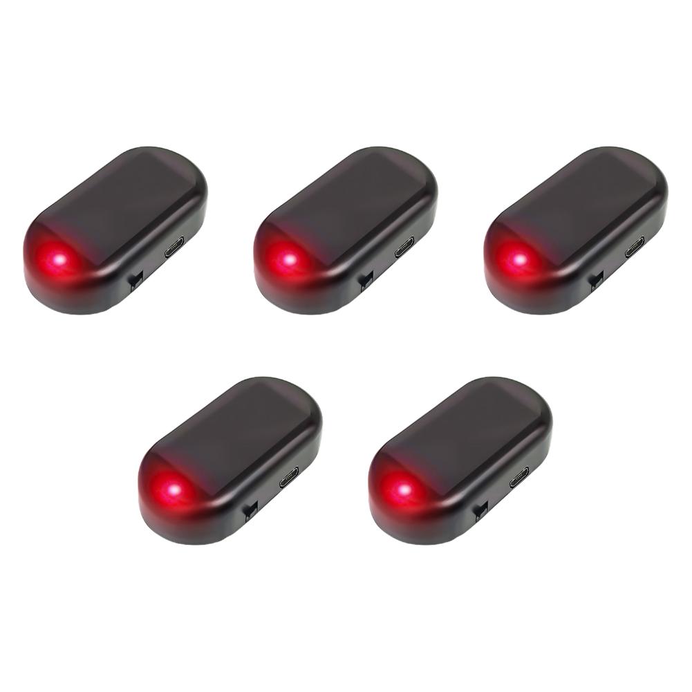 

5/10Pcs Car Fake Security Light Simulated Dummy Alarm Flashing Imitation Lamp Solar Powered Super Bright Car LED Warning Lights