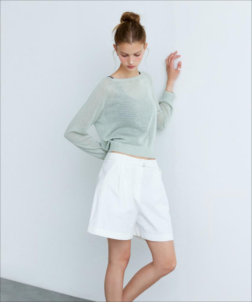 MIXXO [Essential] Linen See-Through Long Sleeve Knit_Miwkag520T