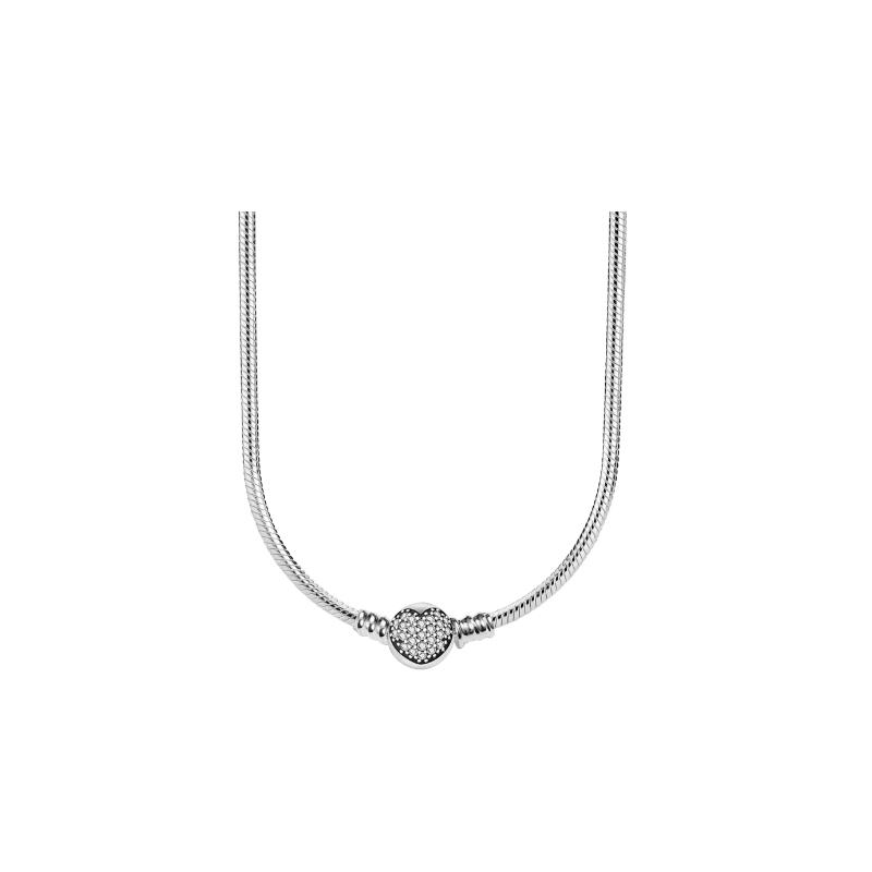 Fine 45Cm Copper Plated Snake Chain Necklace Heart Pendant Suitable For Original Bead Charm Diy Jewelry Gifts