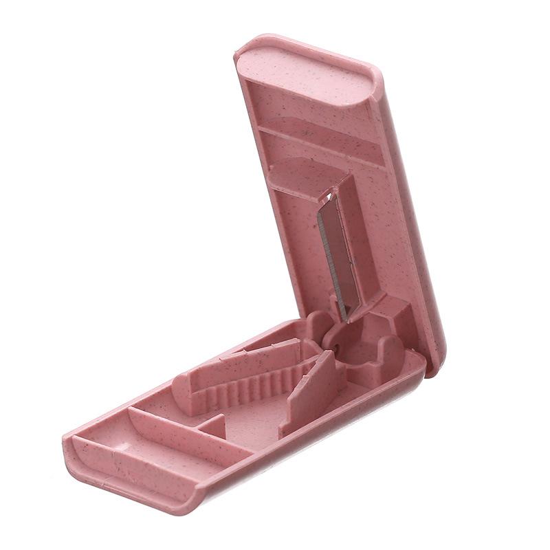 Wheat Plastic Pill Cutter - Creative Rectangular Divider and Splitter for Daily Use