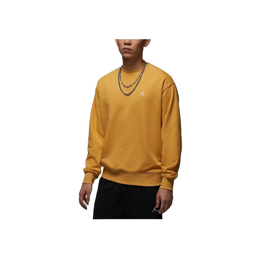 Jordan Brooklyn Fleece Crew Neck Sports Fashion Long Sleeve Sweatshirt Men sweatshirt Yellow-Brown FV7296-229