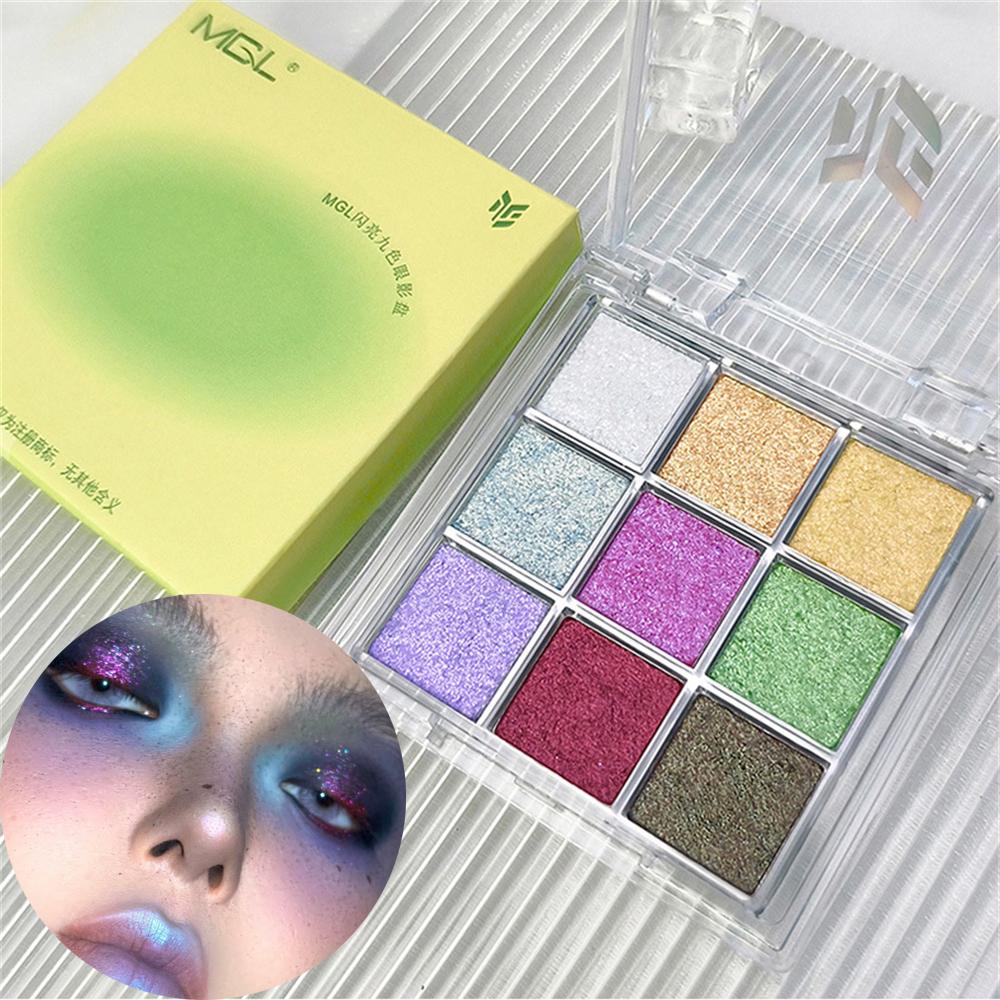 Polarized -Change Eyeshadow Makeup Palette Nine colored Fluorescent Metallic Shiny Chameleon Eye Shadow Highgloss Powder