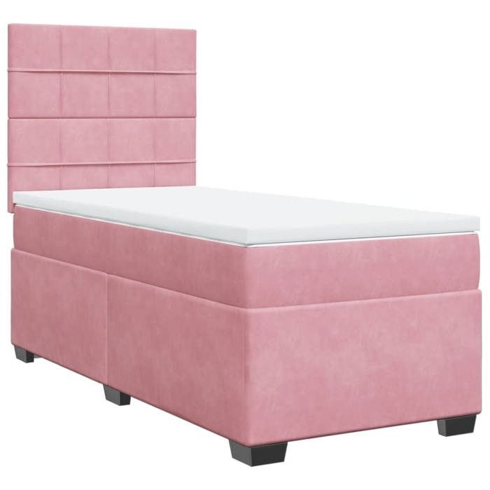Maison Exclusive - Sommier à lattes de lit avec matelas Rose 90x200 cm Velours