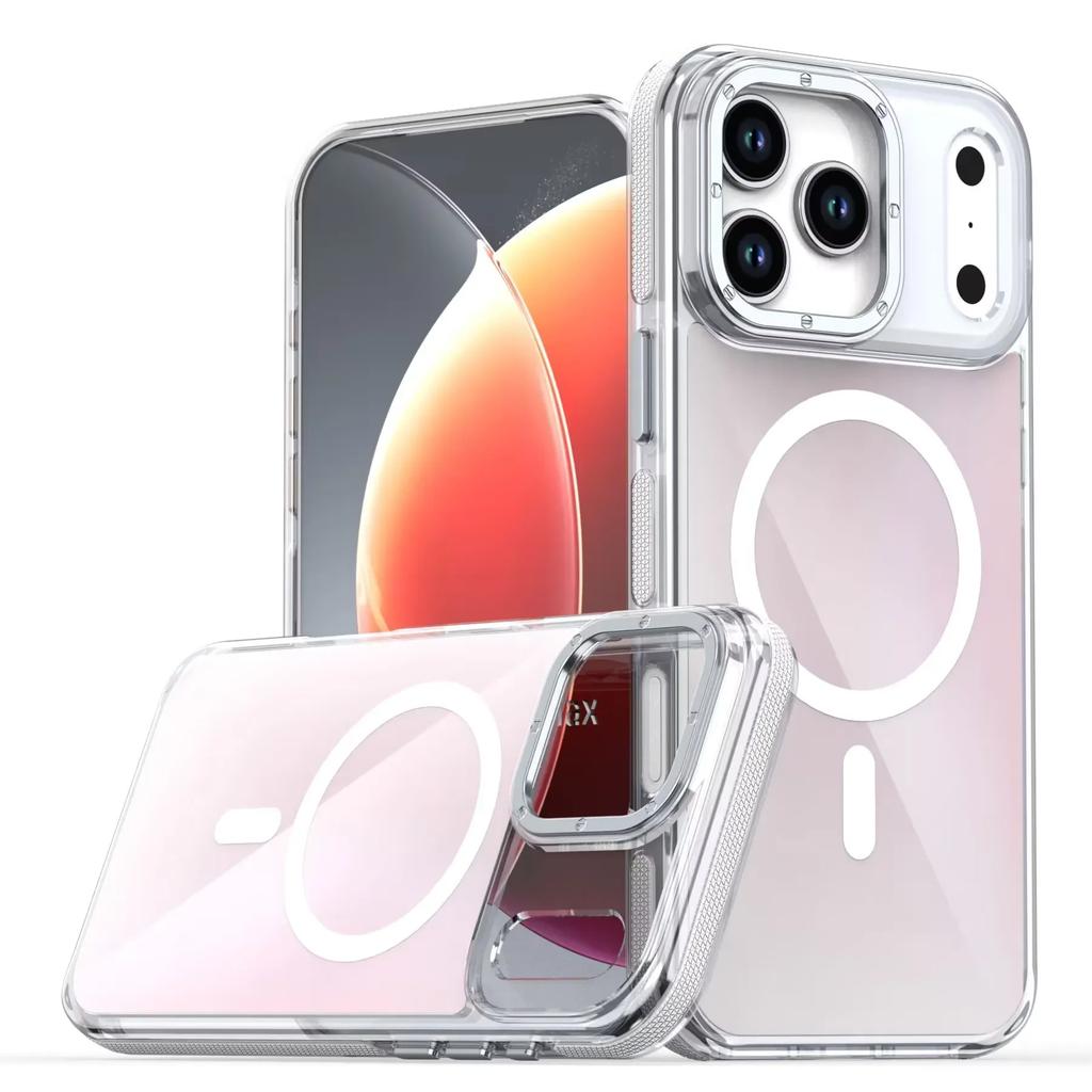 Stylish Discolour Magnetic Wireless Charge Cover for IPhone 17 Air 16 15 14 Plus 13 12 Pro Max Metal Lens Anti-fall Phone Case