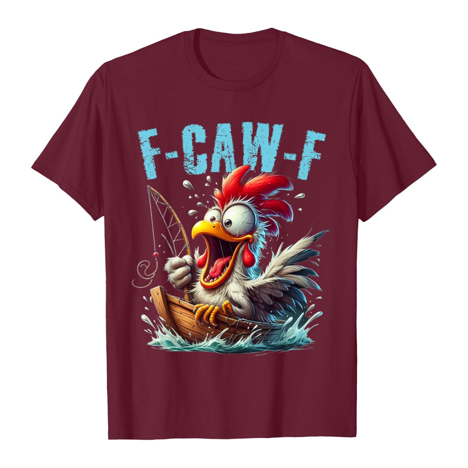 

Смешная футболка с петухом, кукарекающим F-Caw-F, и каламбуром XL винный