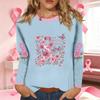 Women's Fashion Casual Long Sleeve Neck Top with Ribbon Print