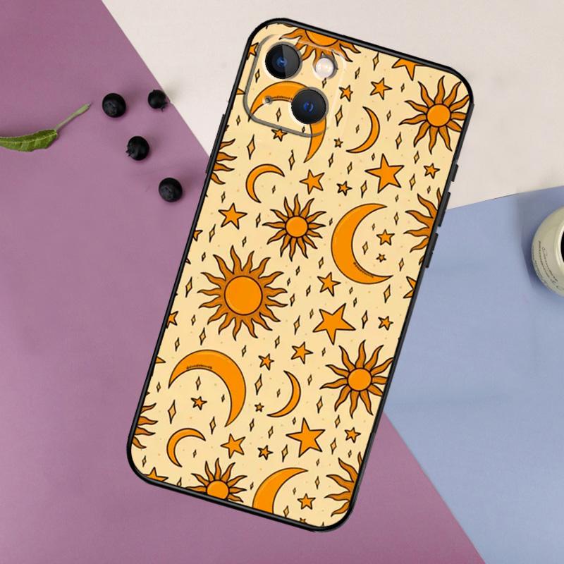 Sun Moons Star Signs Celestial Silicone Case For iPhone 17 15 14 13 11 12 Pro Max 16 Plus 12 13 Mini 16e 17 Air Back Cover