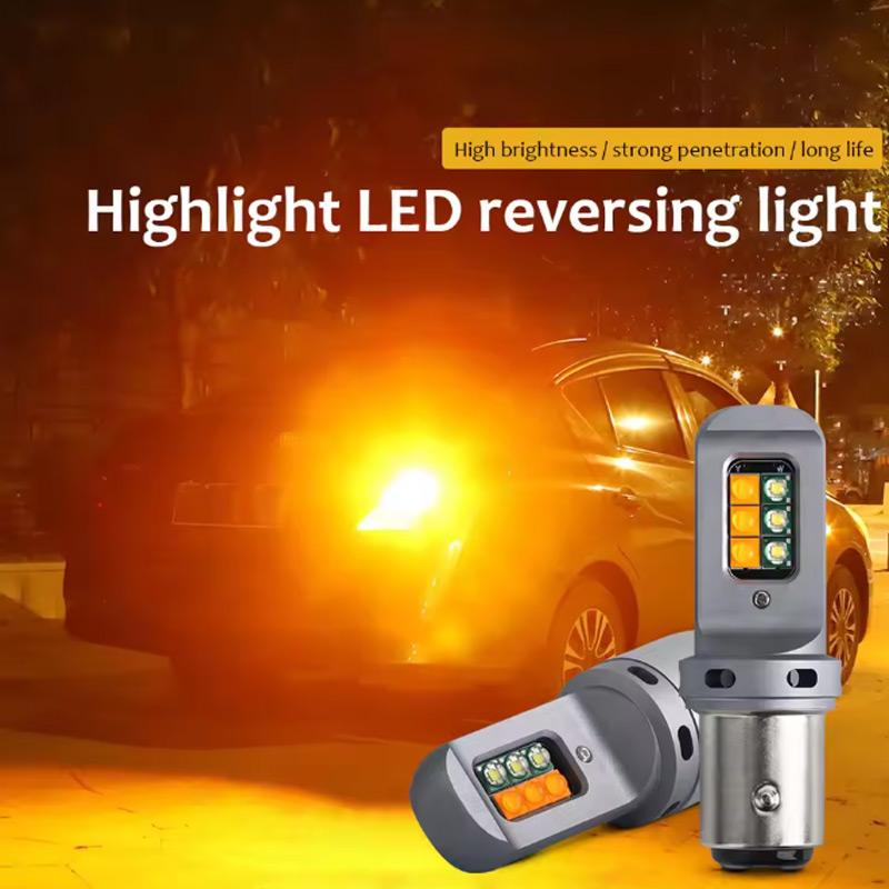 Led Bulbs T25 3157 T20 7443 1157 BAY15D Turn Signal DRL Canbus White Yellow 12V With 2 in 1 Car Led Lamp For Car Two-Colors LampTurn Signal 2