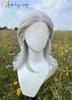 Ashely Sliver Gray Wig Cosplay Shoulder Length Mullet Wigs Layers Ponytail 13x4 Synthetic Lace Front Wig for Women Glueless Wigs