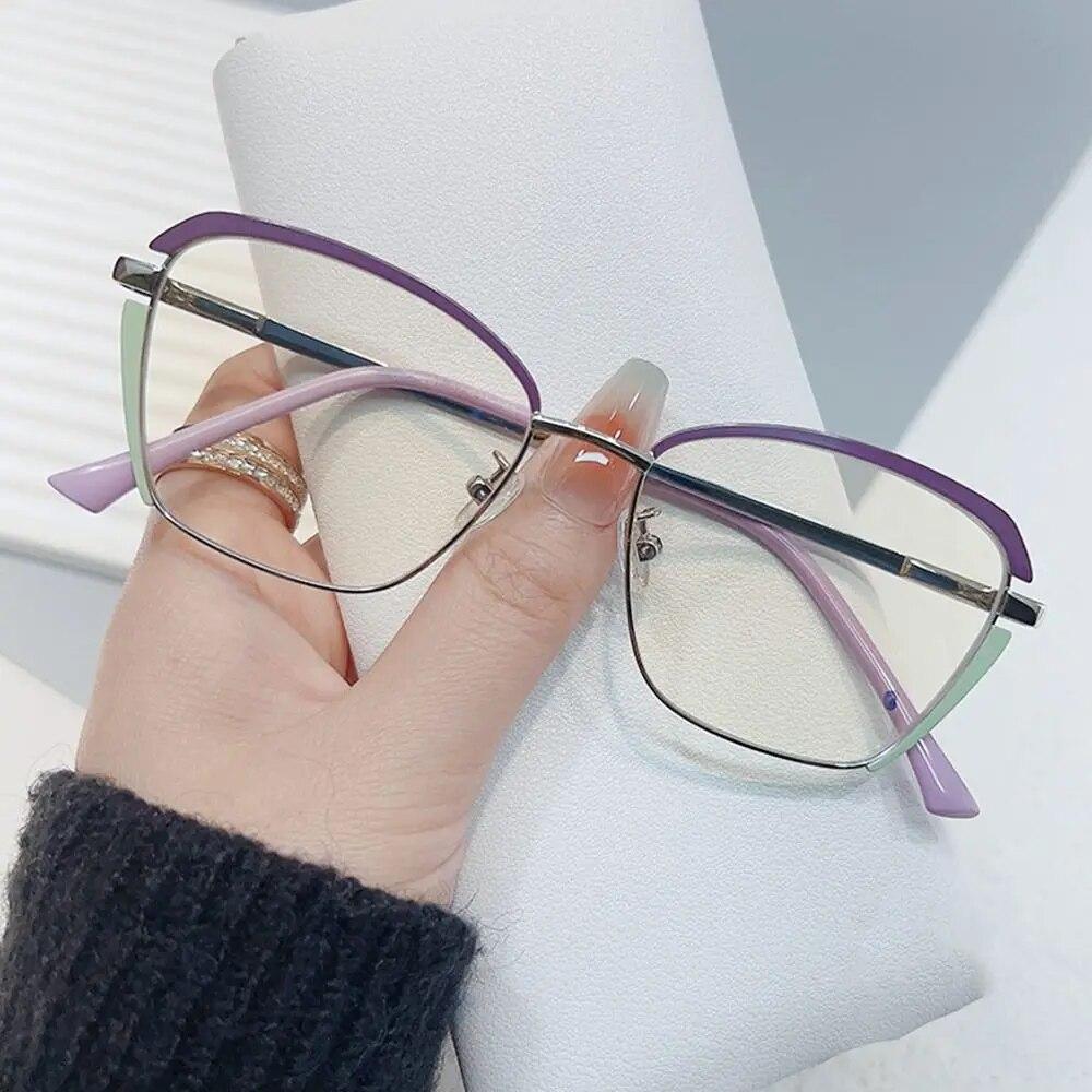 

Очки с защитой от синего света, блокирующие синий луч, металлические квадратные очки, сверхлегкие оптические очки для очков