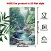 2D Flat, 1pc Rustic River Tin Painting - Waterproof & Rustproof Metal Wall Art - 8x12 Inch (20x30cm) Vintage Landscape Decor - I