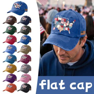 Unisex USA 250th Anniversary Printed Distressed Washed Baseball Cap | Patriotic Vintage Hat For Celebrations
