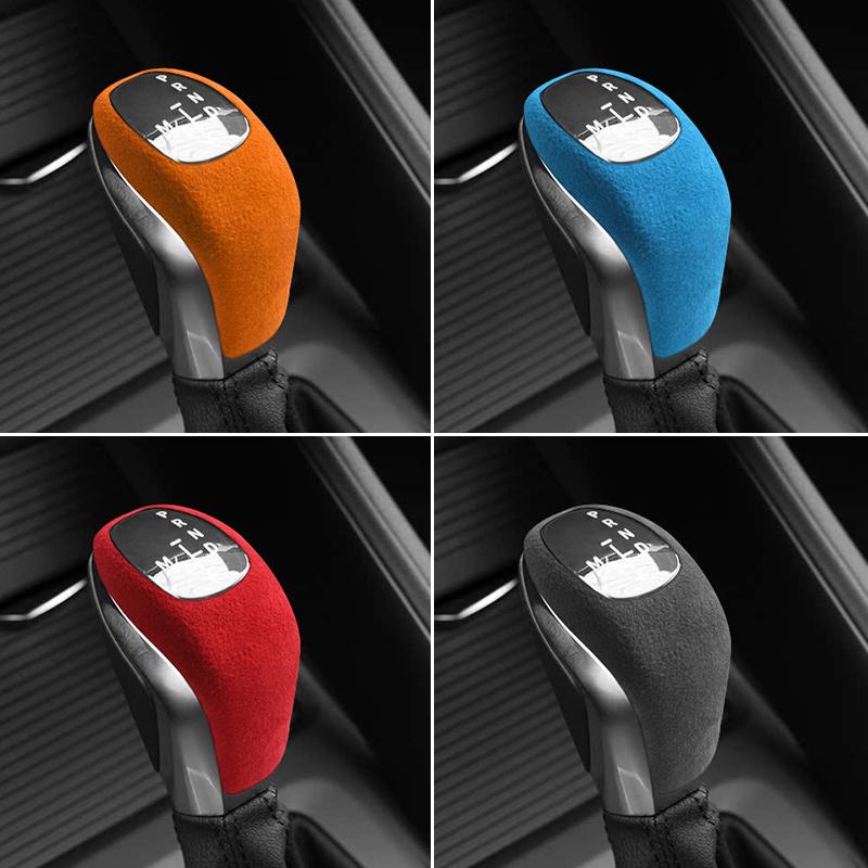 Made of Alcantara For BMW X1 F48 F49 1er F20 F21 2er F22 Gear Shift Knob Boot Cover Trim Sticker Car Interior Tuning Accessories