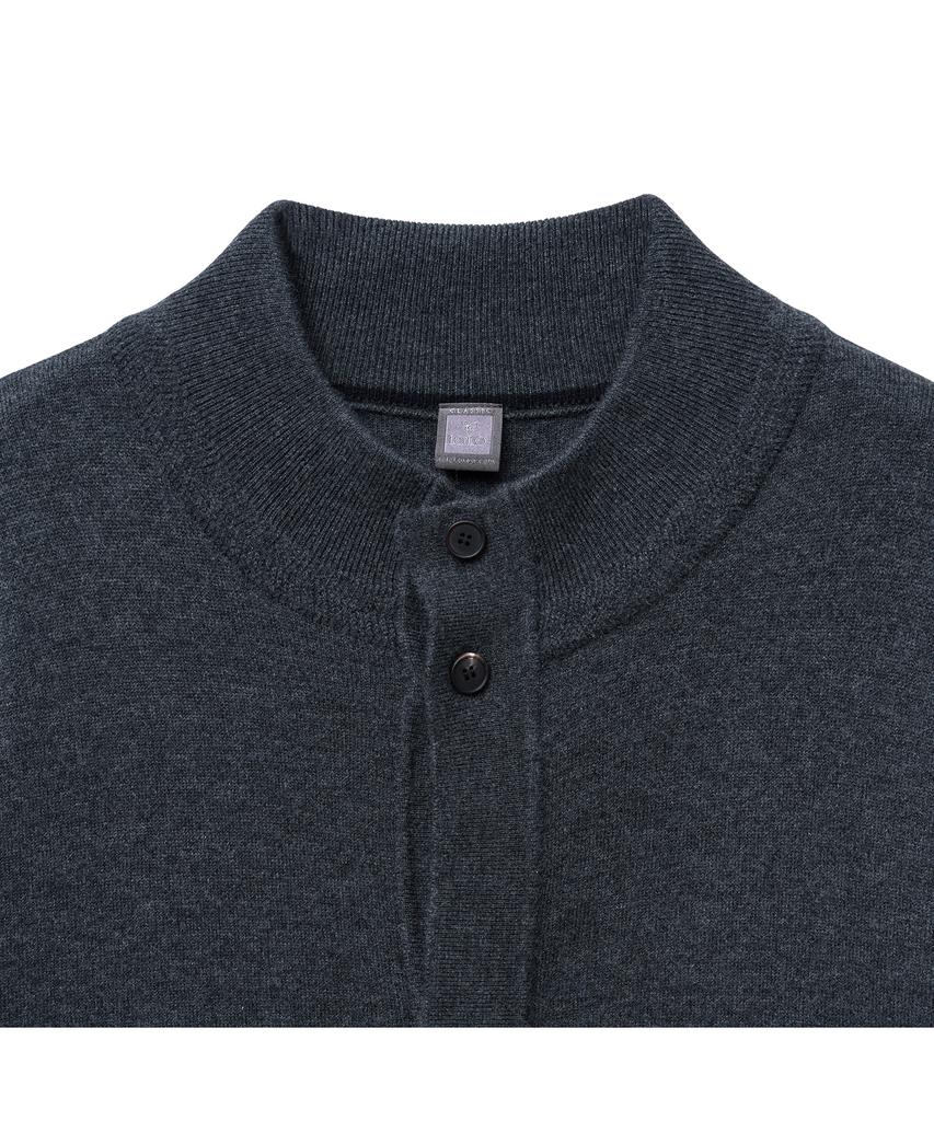 Iolo Merino Wool A-One Knit Jacket_Charcoal