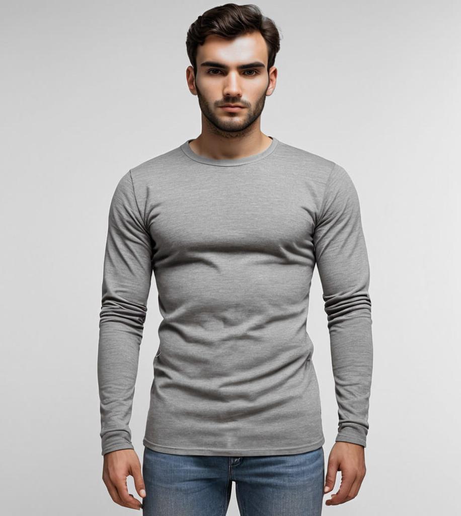 2-Pak Zestaw Basic Męskich Longsleeve Granat/Szary - M