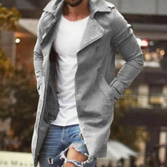 Herrenmantel Windjacke Strickjacke Slim Einfarbig Trenchcoat für Winter