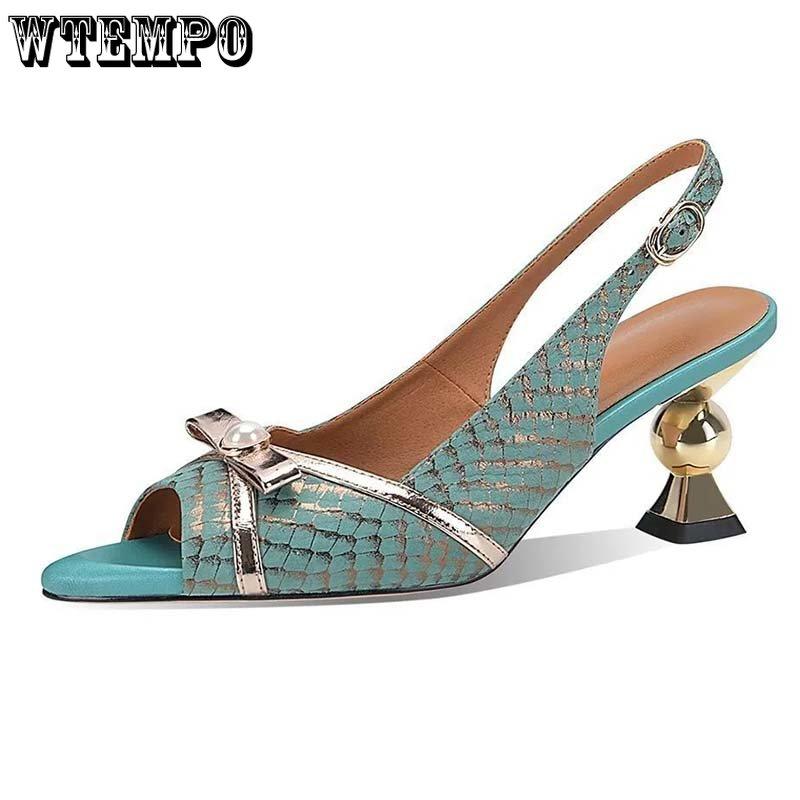 

Сандалии на высоком каблуке, женские кожаные туфли из мягкой кожи, элегантные темпераментные рабочие туфли с рыбьим узором, новая мода