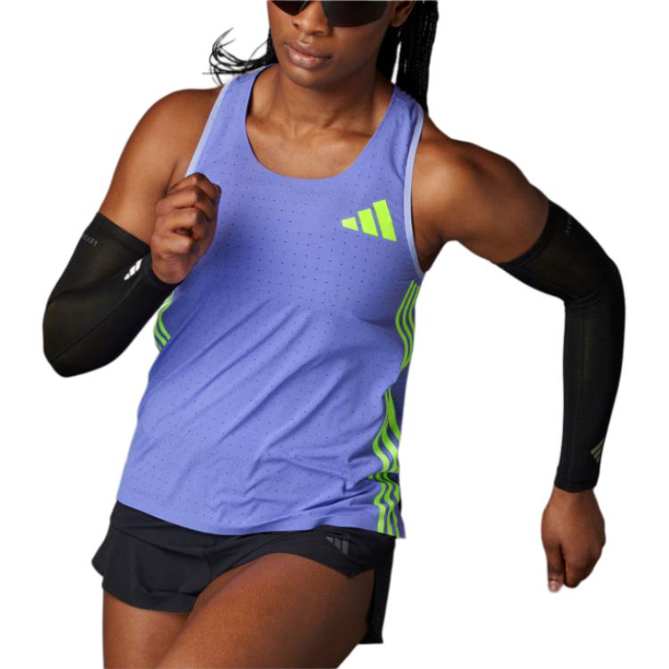 Adidas Adizero Running Tank Top Soft Comfortable Breathable Sports Vest Women tops Blue IT4561