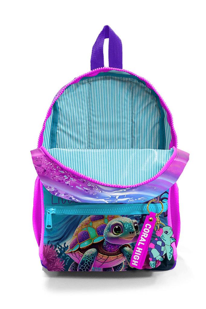 Mini batoh Yuva Růžovo-fialový se vzorem želvy Dvoukomorový 23556