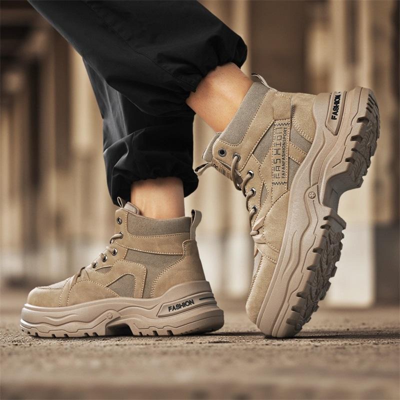 Nová móda Podzim a zima Pánské vysoké boty Martin Studenti Muži Chlapci Trendy Pracovní obuv Měkká podešev Ochrana práce Martin Tenisky