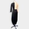 2025 Black and Gold Ethnic High-Waist Mid-Length Dress with Long Sleeves