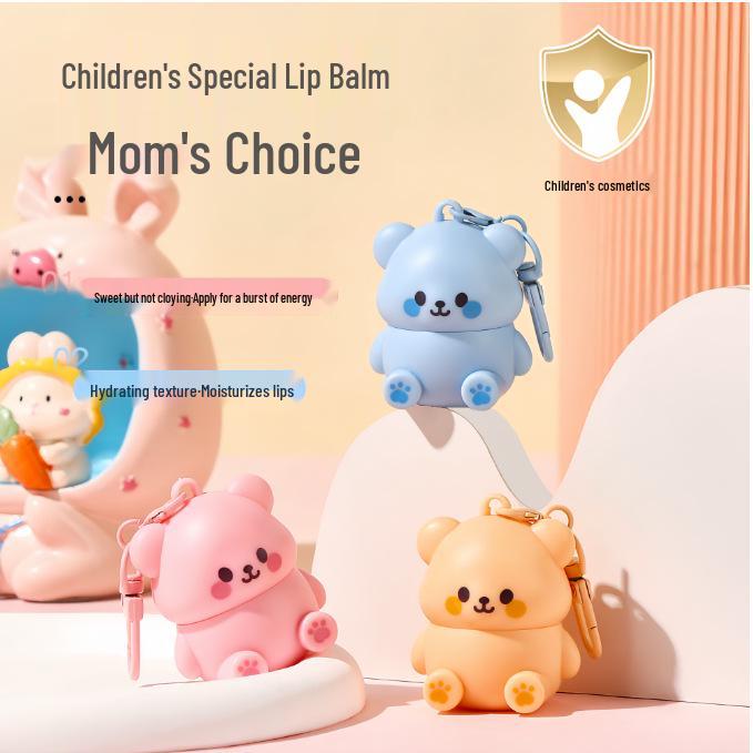

Jiao Zhi Wu Yu Kids Little Gold Shield Bear Lip Balm - Moisturizing, Hydrating for Chapped Baby Lips Blueberry Flavor