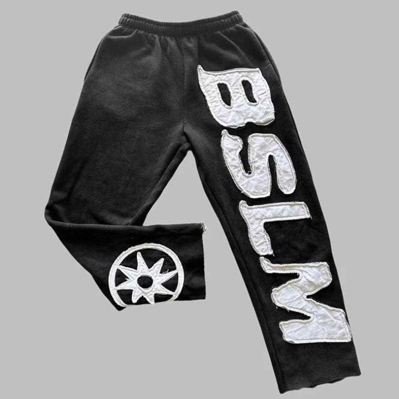 Pantaloni casual alla moda personalizzati street hip-hop con ricamo di lettere autunnali e invernali europei e americani per uomo e donna