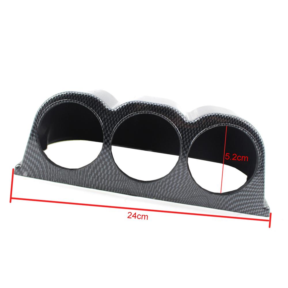 Dash 3 Hole Triple Gauge Meter Mount Holder Pod 52mm Carbon Fiber Pattern