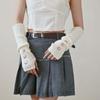 Elastic Knitted Fingerless Sleeves Solid Color Gothic Y2K Star Arm Cover Half Palm Hip-hop Warmer Long Cuff Autumn