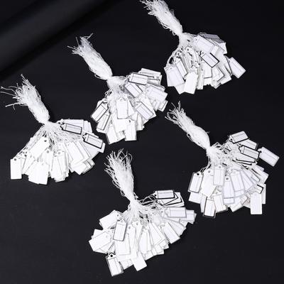 Pack of 500 Silver Edged Rectangle Price Tickets With Pre Punched Holes Sturdy Paper Material for Retail Display