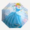 Cinderella, BlueGown Automatic Opening and Closing Umbrella - 8 Ribs Portable Folding Umbrella with Plastic Handle, Suitable for Leisure and
