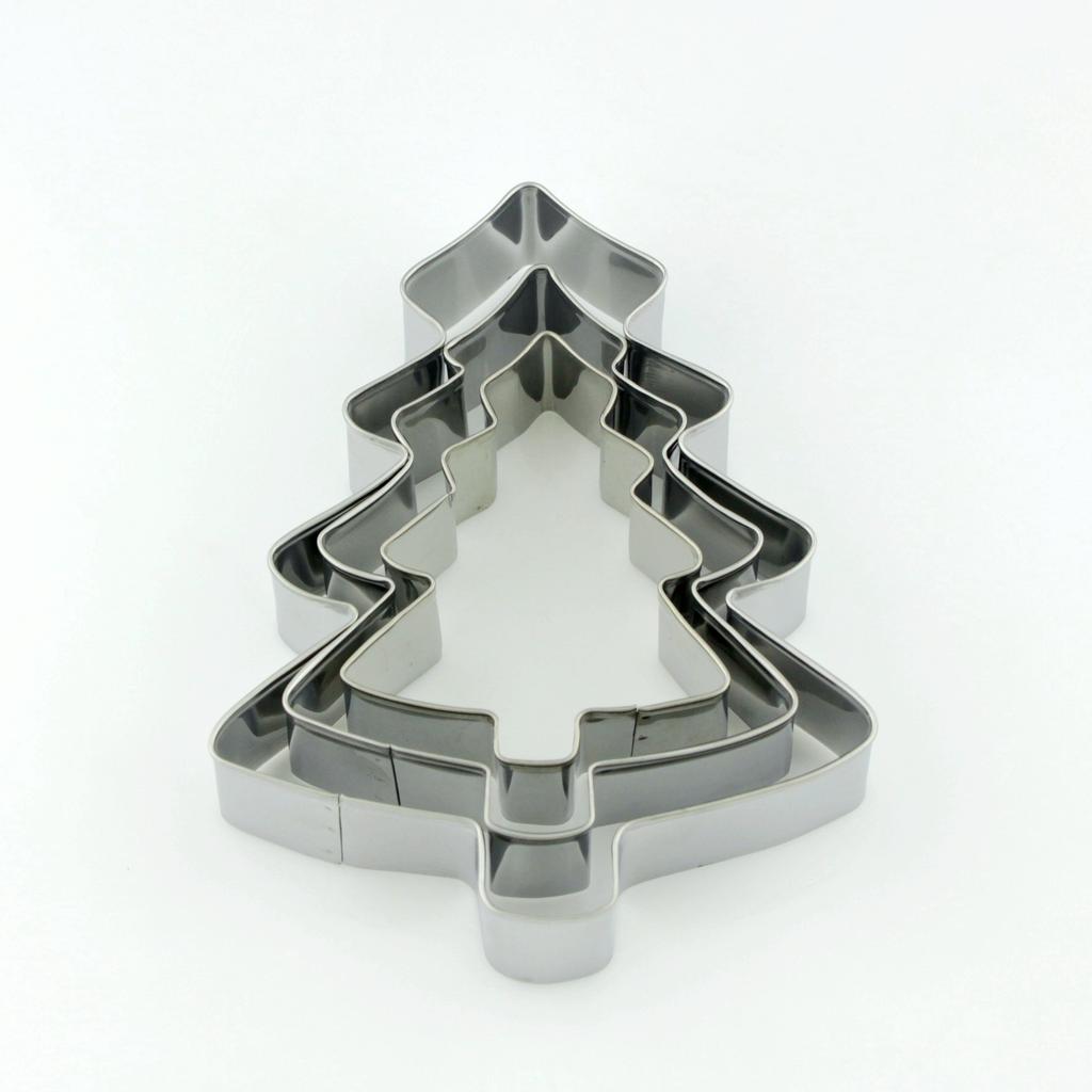 3pcs Christmas Stainless Steel Christmas Pastry Tree Mold for DIY Cake Chocolate Mold Kitchen Baking Tools Baking Pastry Dessert