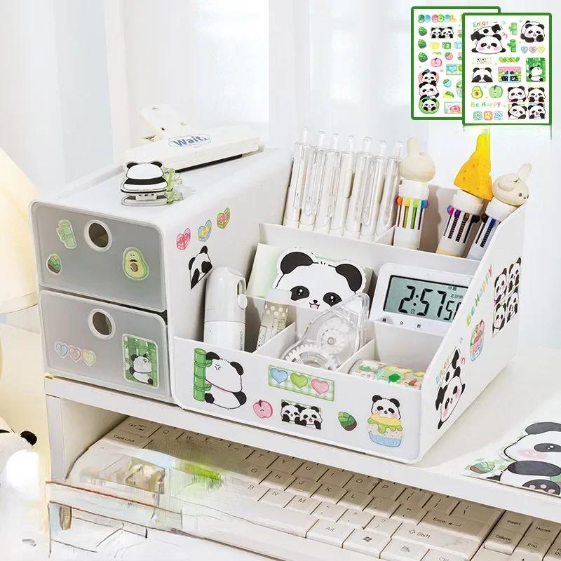 Pencil Organizer Girls Boys Students Desk Drawer Cute Large Capacity Pencil Bucket Office Desktop Stationery Home Storage Box