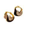 Round Shape Enamel Glaze Earrings Gold Plated Statement Ear Buckle Spiral Hoop Earrings  Vacation