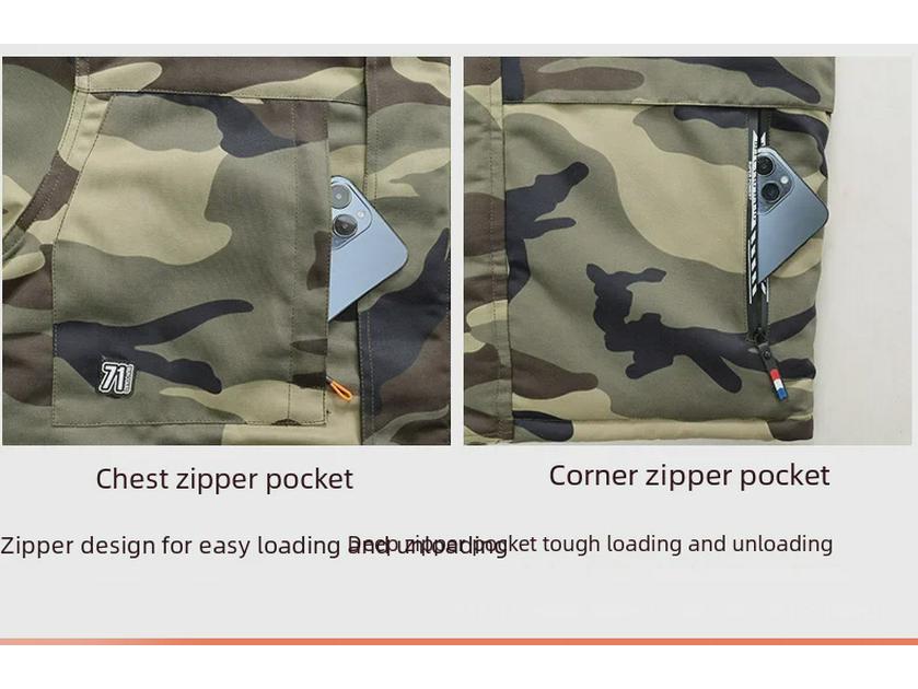 Men's Winter Camouflage Cotton Work Jacket - Thick Warm Military Coat for Labor Protection