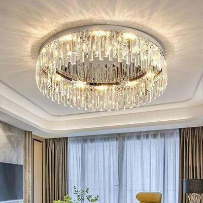 Lámpara colgante de techo de cristal con luz LED E14 cromada dorada para sala de estar, dormitorio, accesorio de decoración interior