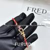 Fei Jia Horseshoe & Eight-Character Buckle Diamond Nylon Bracelet for Couples