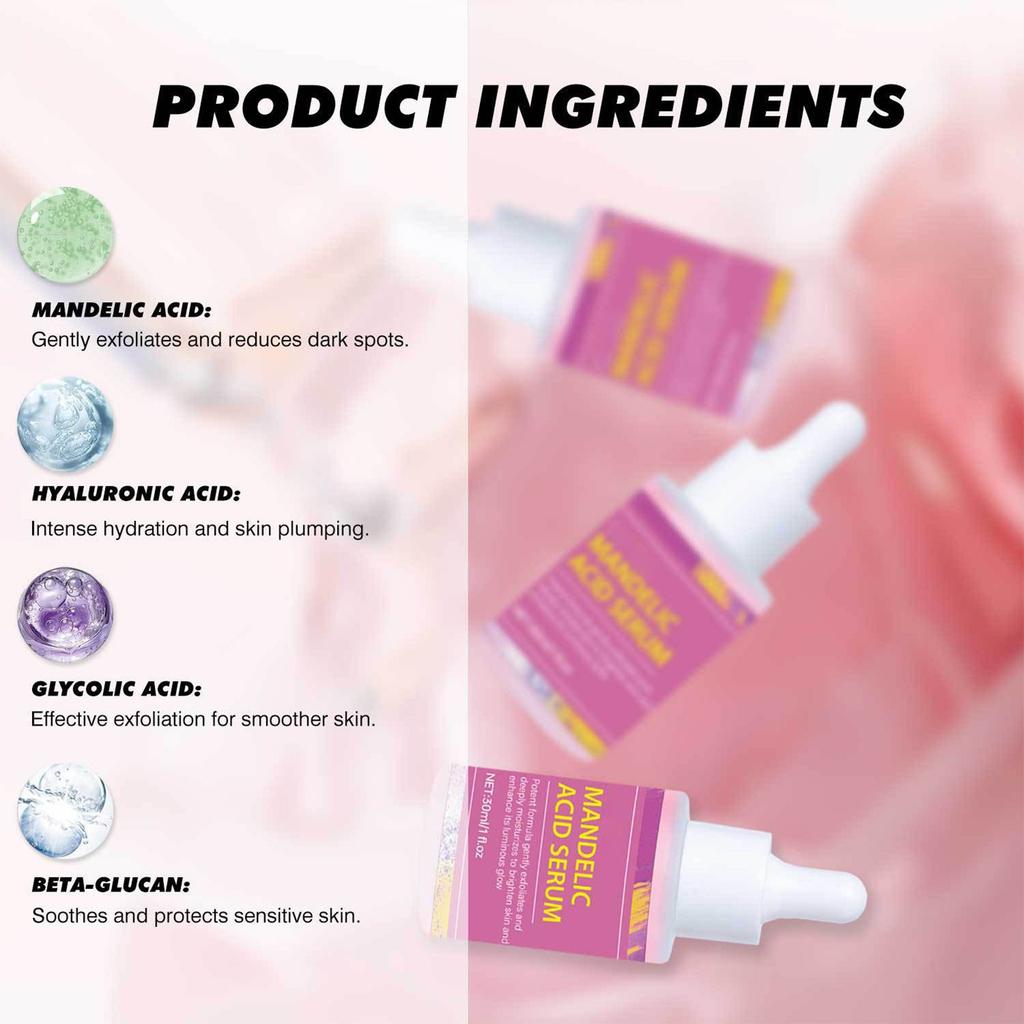 Glycolic Serum Facial Serum, Improve Acne, Complexion, Skin Texture Moisturizing Serum,30ML