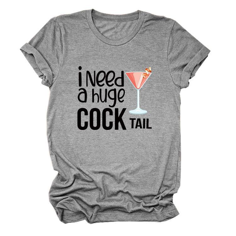 I Need a Huge Trendy Plus Size Women's Crew Neck Short Sleeve T-shirt