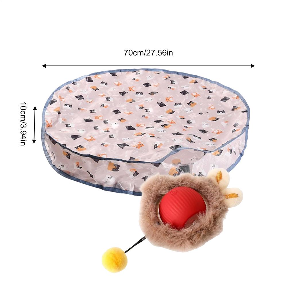 Automatic Cat Toy Indoor Cat Toys For Boredom With Rolling Ball Self-Activity Oxford Rechargeable Automatic Hunting Cover For