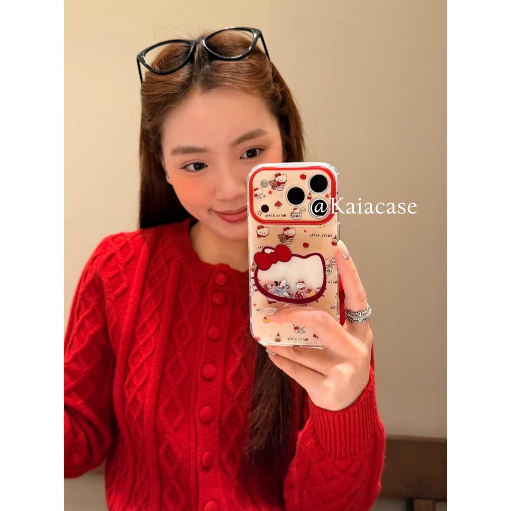Soft Cute Cartoon Mushroom Hello Kt Shake Music Suitable for Apple 17promax Mobile Phone Case Iphone16pro New