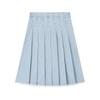 ELLE KIDS Girls' Light Denim Frayed Pleated Skirt