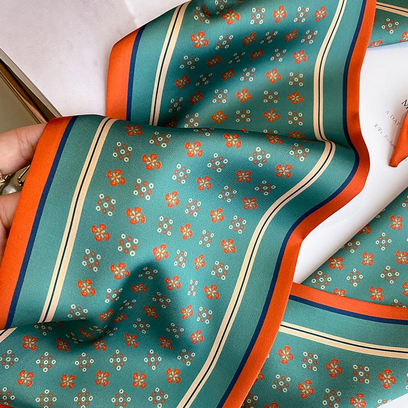 New Summer Thin Simple and Fashionable Strip Scarf Beautiful Scarf Decorative Hairband High-end Neck Protection Bag for Women