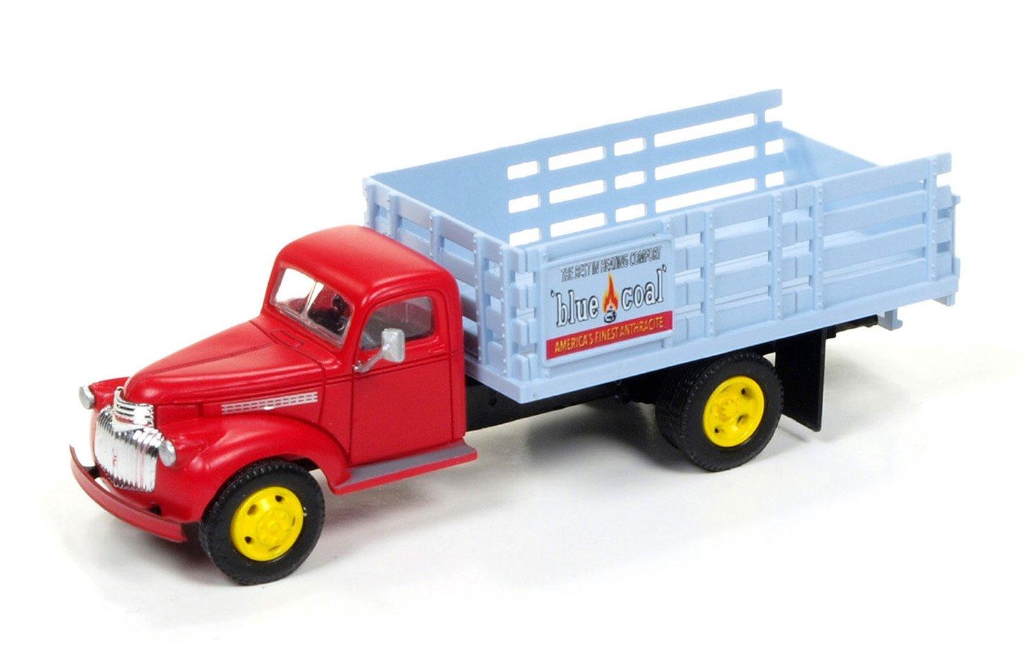 

Классический металлический грузовик Chevy с бортовой платформой 1941 года 1/87 (Шкала HO) (Синий уголь)