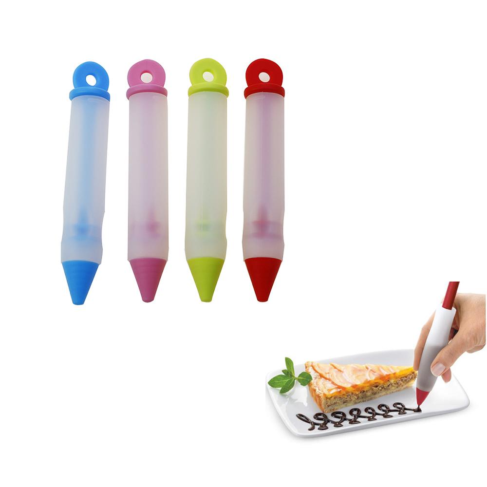 1Pcs Silicone Embossing Pen Set Chocolate Cream Writing Pen Embossing Mouth Cake Baking Biscuit Dessert Decorative Pen