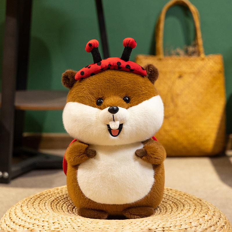 Kawaii Marmot Plush Toys Simulation Groundhog Cosplay Bee Ladybug Stuffed Animal Pillow Doll Birthday Gift Room Decoration